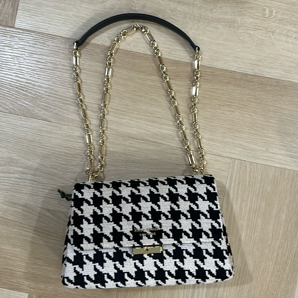 Kate Spade New York Women's Carlyle Houndstooth Medium Shoulder Bag - NEW
